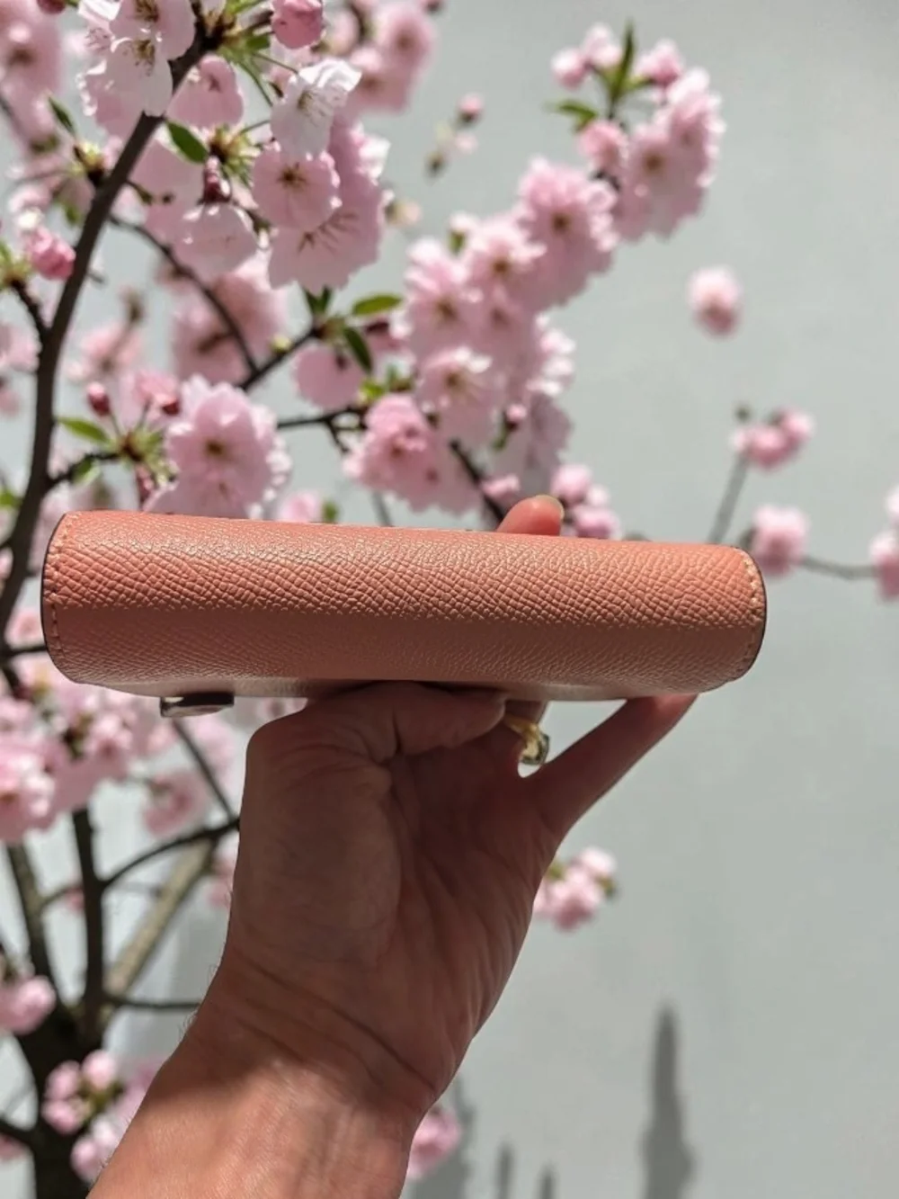 NWOT Coach Pink Saffiano Leather Compact Wallet